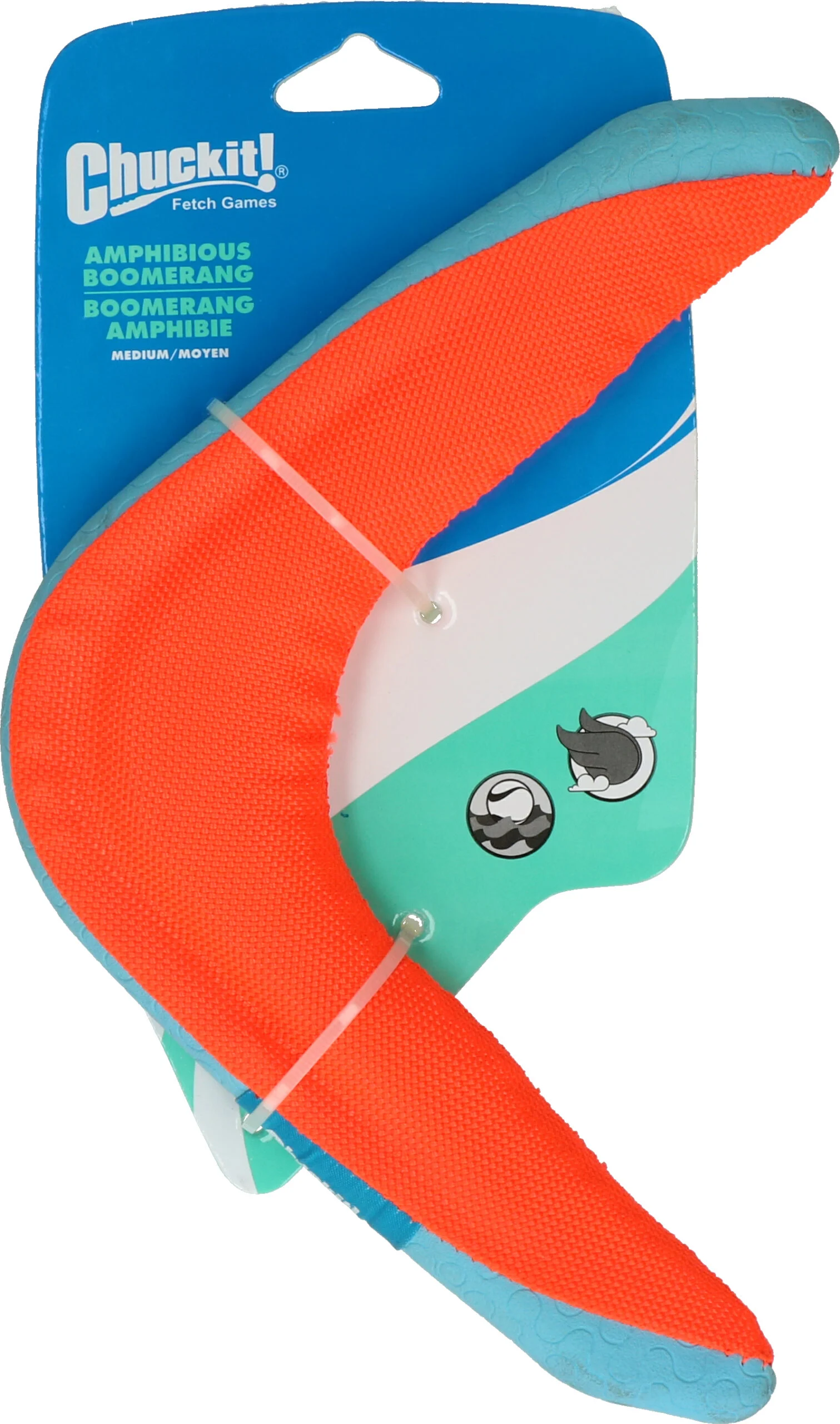 Boomerang dla psa M, pływający, zielony lub pomarańczowy (kolor losowy) – Chuckit! Amphibious Boomerang - obrazek 3