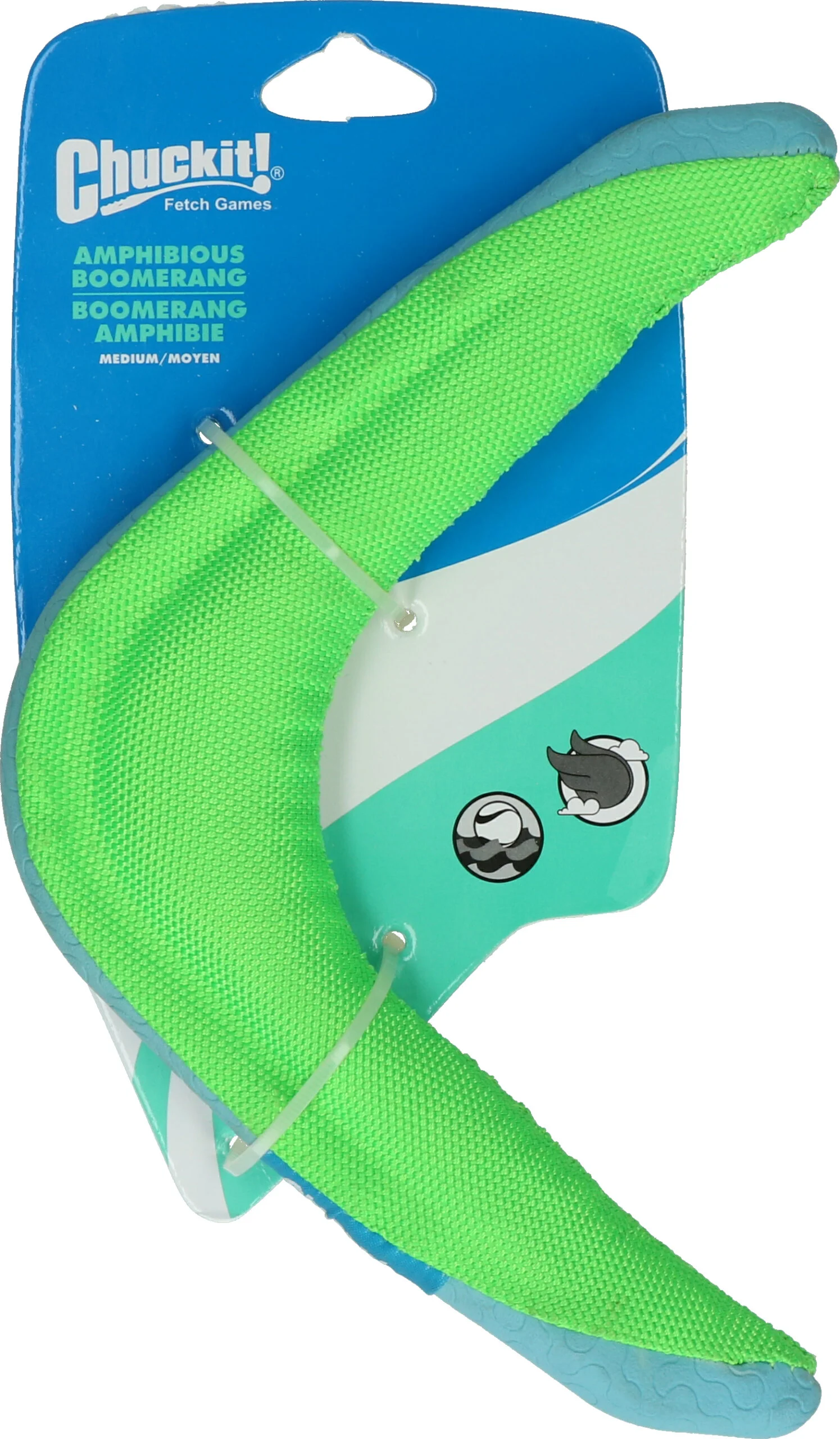 Boomerang dla psa M, pływający, zielony lub pomarańczowy (kolor losowy) – Chuckit! Amphibious Boomerang - obrazek 2