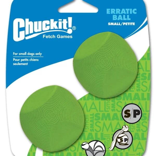 Gumowa piłka dla psa o kanciastym kształcie, S 5 cm, 2 sztuki – Chuckit! Erratic Ball