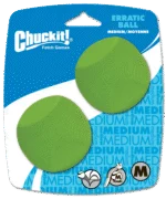 Gumowa piłka dla psa o kanciastym kształcie, M 6 cm, 2 sztuki – Chuckit! Erratic Ball