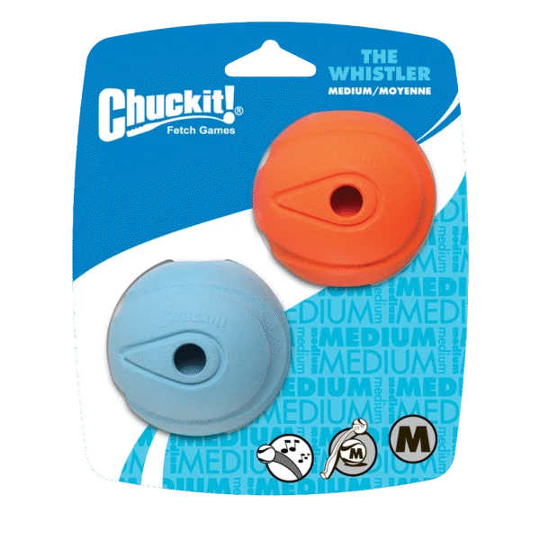 Piłka dla psa z gwizdkiem M, ø 6 cm, 2 sztuki – Chuckit! The Whistler