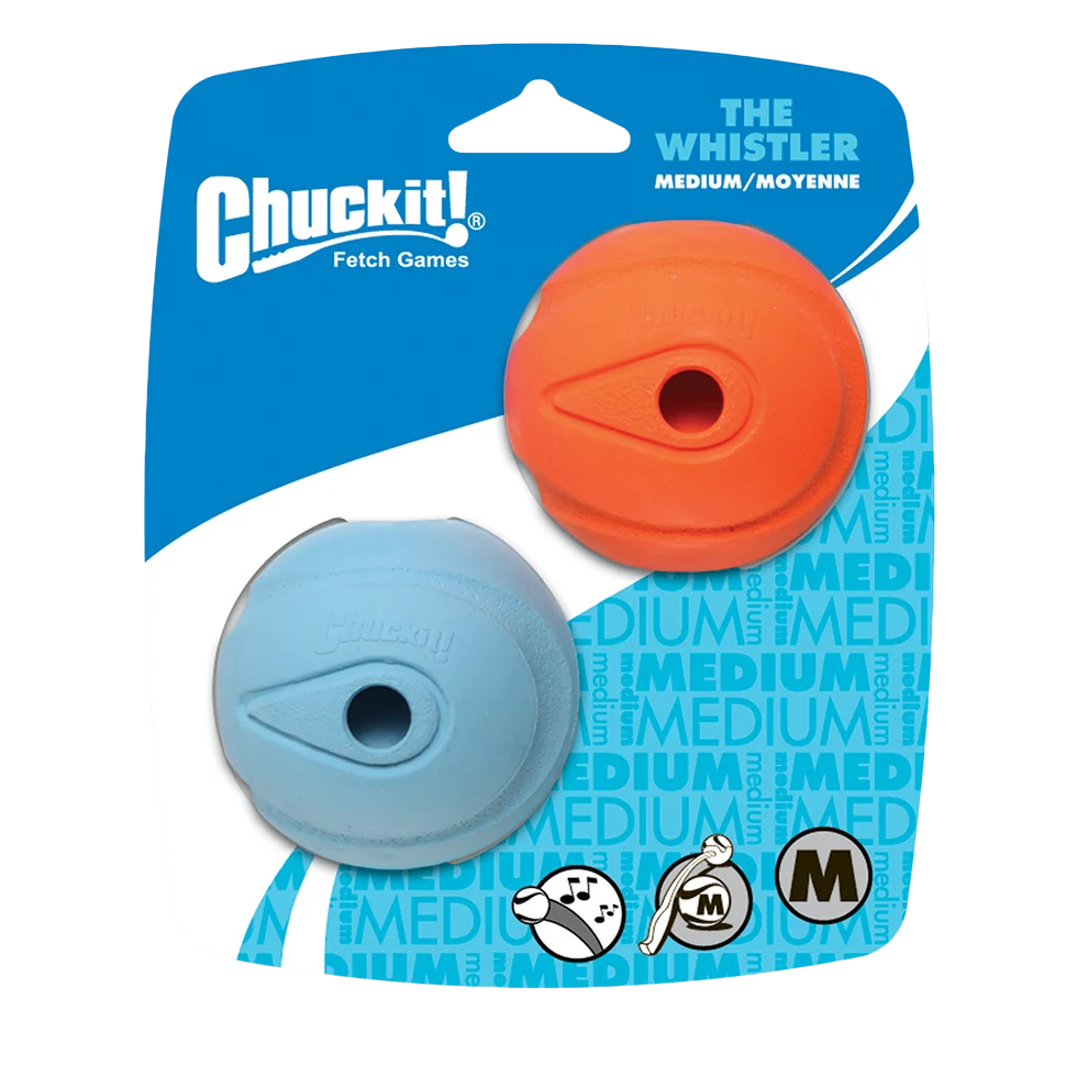 Piłka dla psa z gwizdkiem M, ø 6 cm, 2 sztuki – Chuckit! The Whistler - obrazek 1