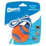 Zabawka do przeciągania dla psów z piłką tenisową i taśmą, ø 6 cm – Chuckit! Ultra Tug M