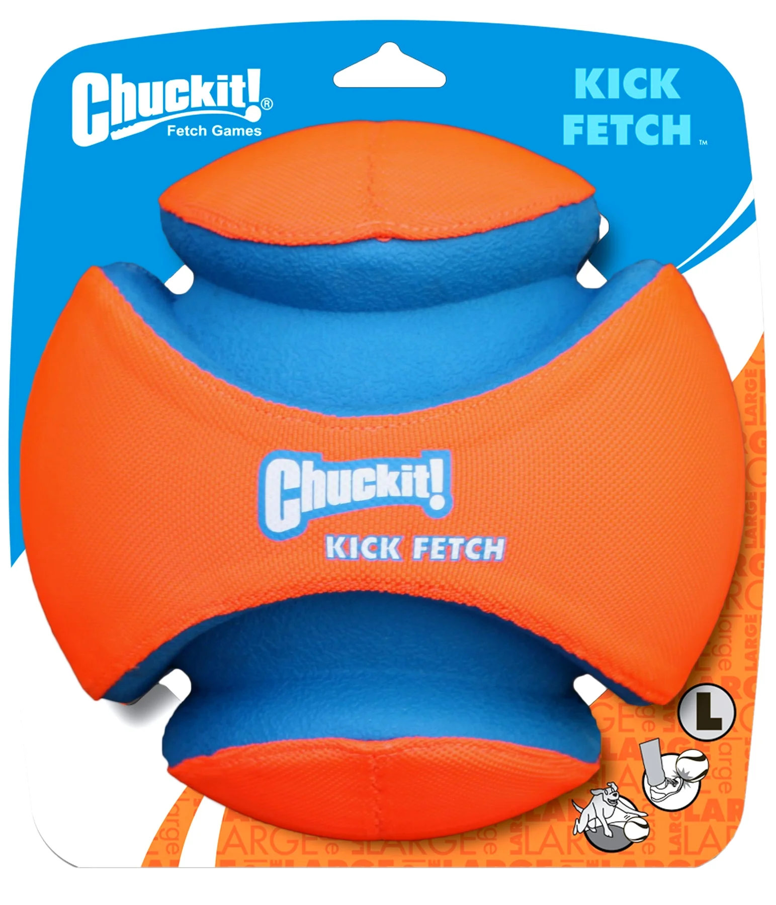 Piłka nożna dla psa z gumowymi wgłębieniami, Ø 19 cm – Chuckit! Kick Fetch Dog L - obrazek 1
