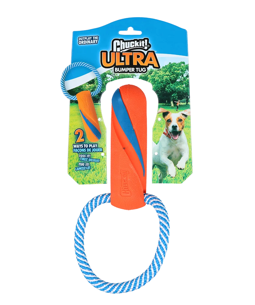 Zabawka do przeciągania dla psów z liną, pływająca, 17 cm, ø 6 cm – Chuckit! Ultra Bumper Tug - obrazek 1