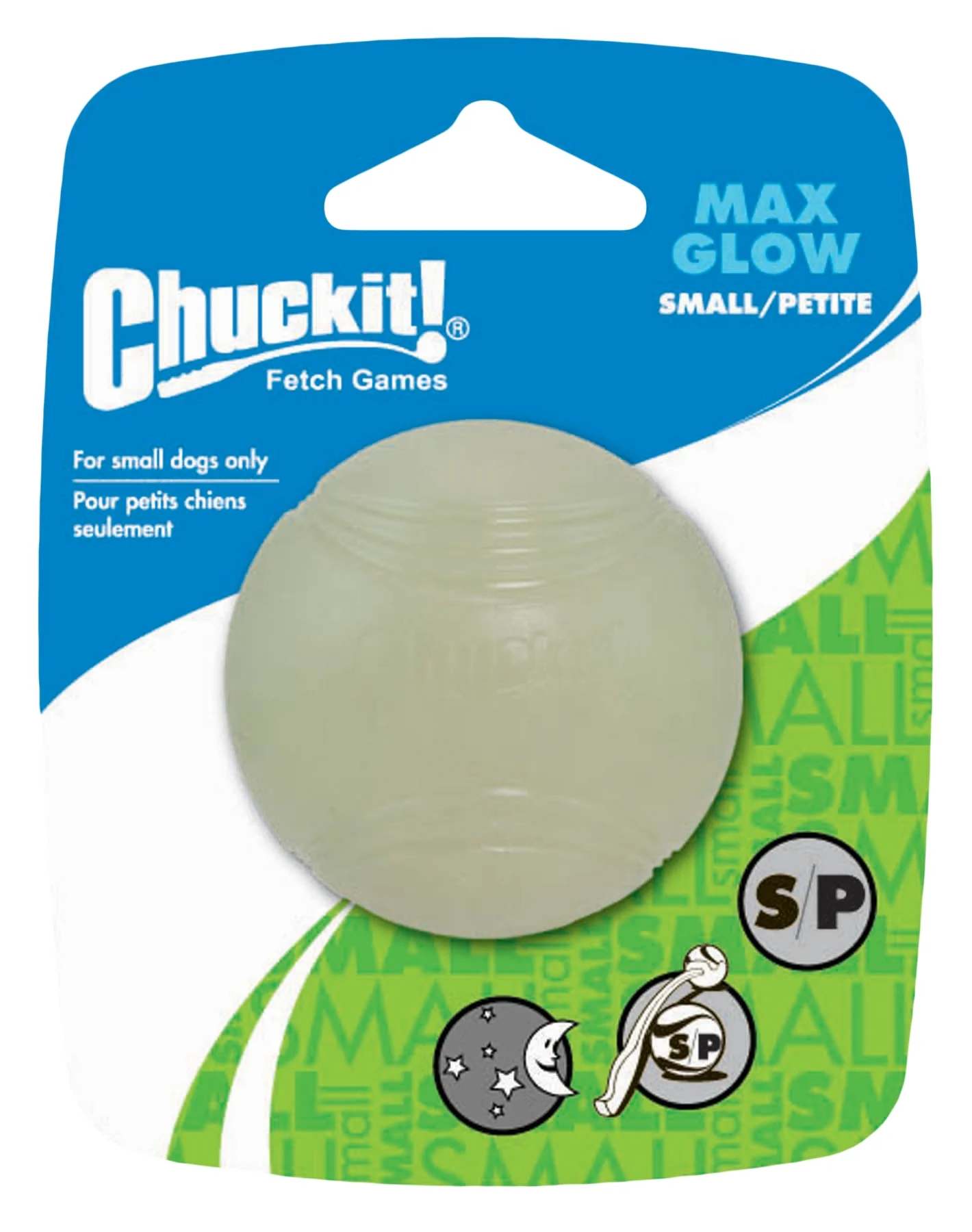 CHUC32312.jpg Gumowa piłka dla psa, świecąca, Ø 5 cm – Chuckit! Max Glow S - obrazek 1