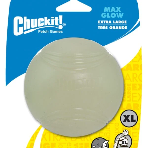 Gumowa piłka dla psa świecąca w ciemności, Ø 9 cm – Chuckit! Max Glow XL