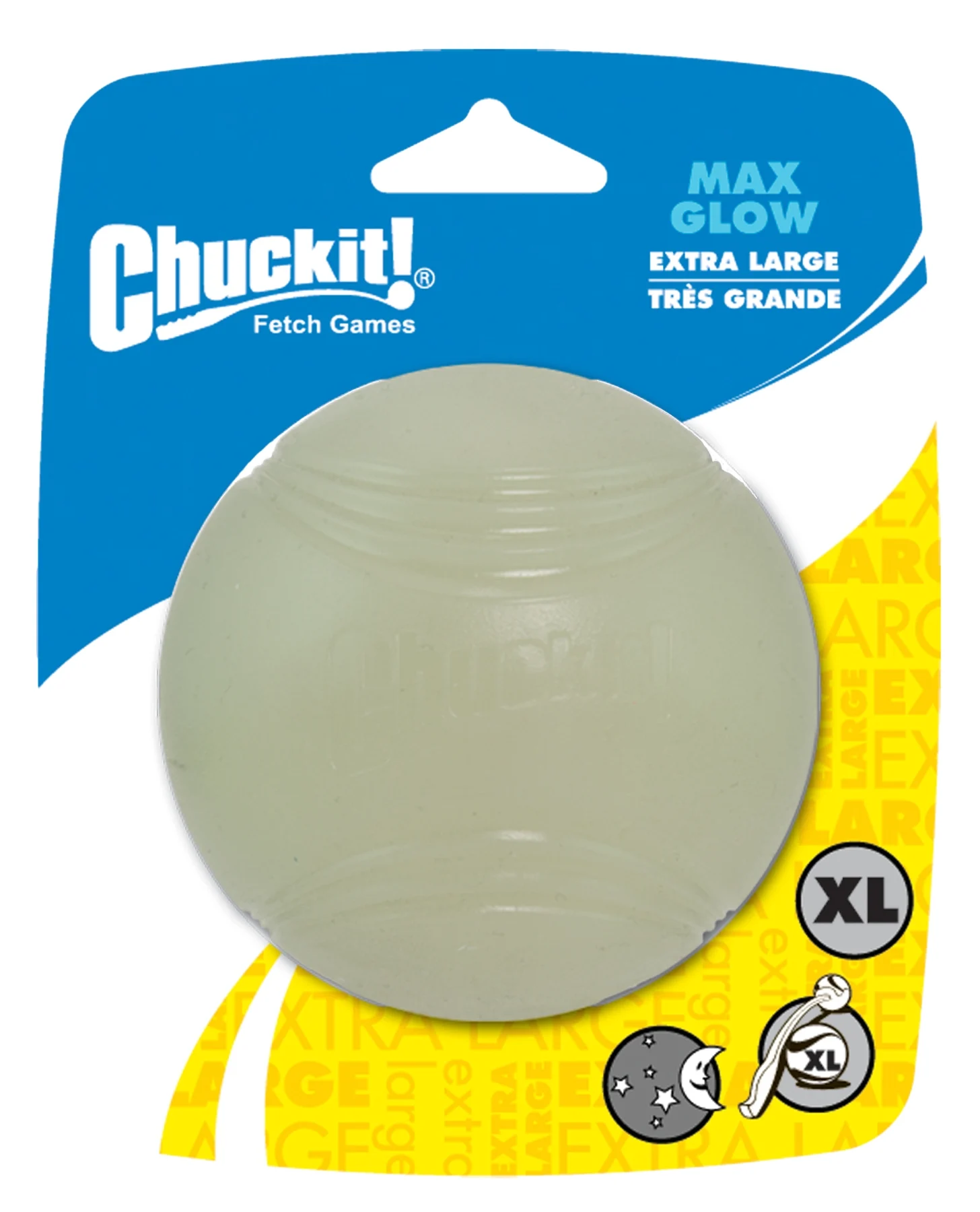Gumowa piłka dla psa świecąca w ciemności, Ø 9 cm – Chuckit! Max Glow XL - obrazek 1