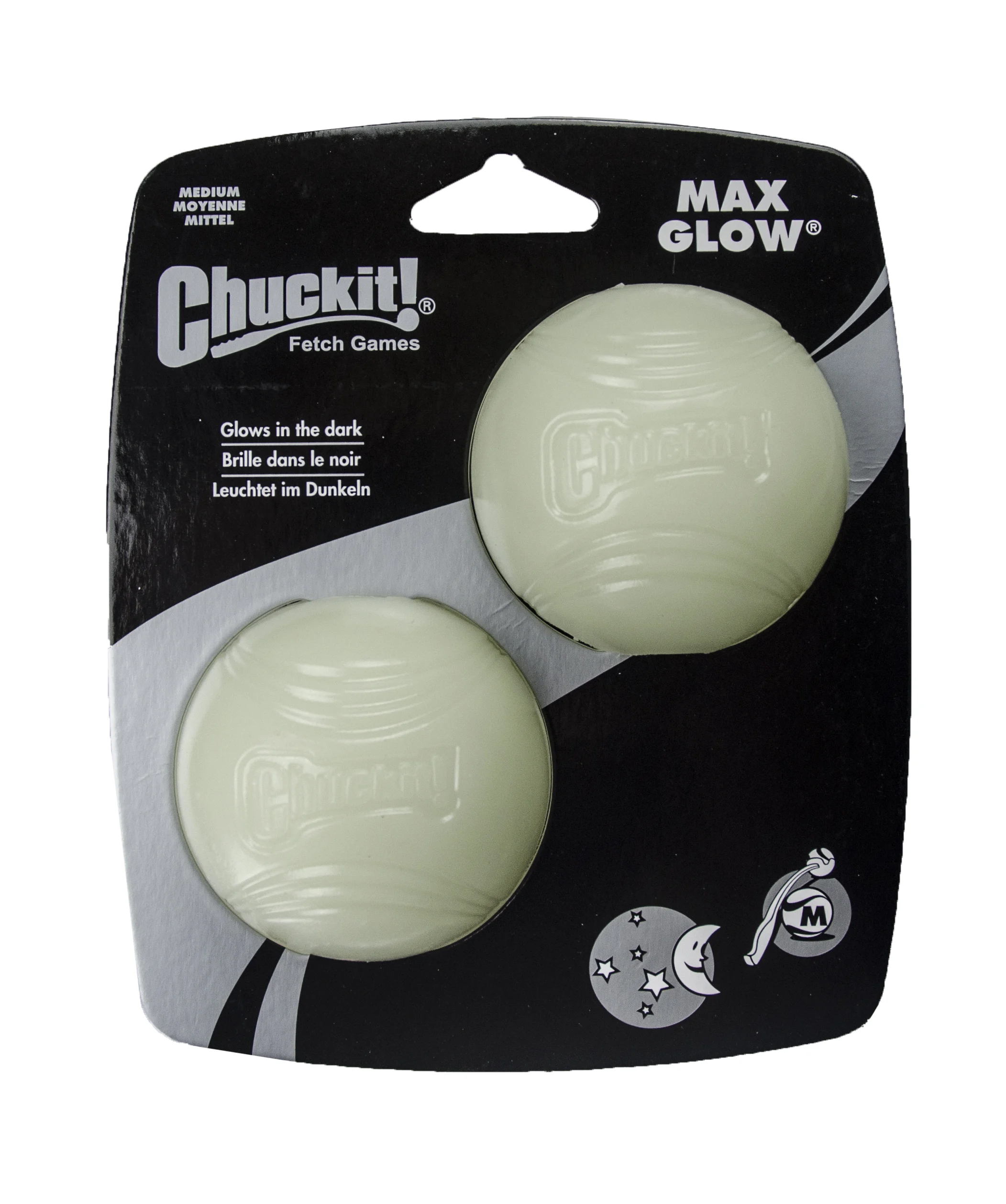 CHUC33067.jpg Świecąca piłka gumowa dla psa, Ø 6 cm, 2 sztuki – Chuckit! Max Glow M - obrazek 1