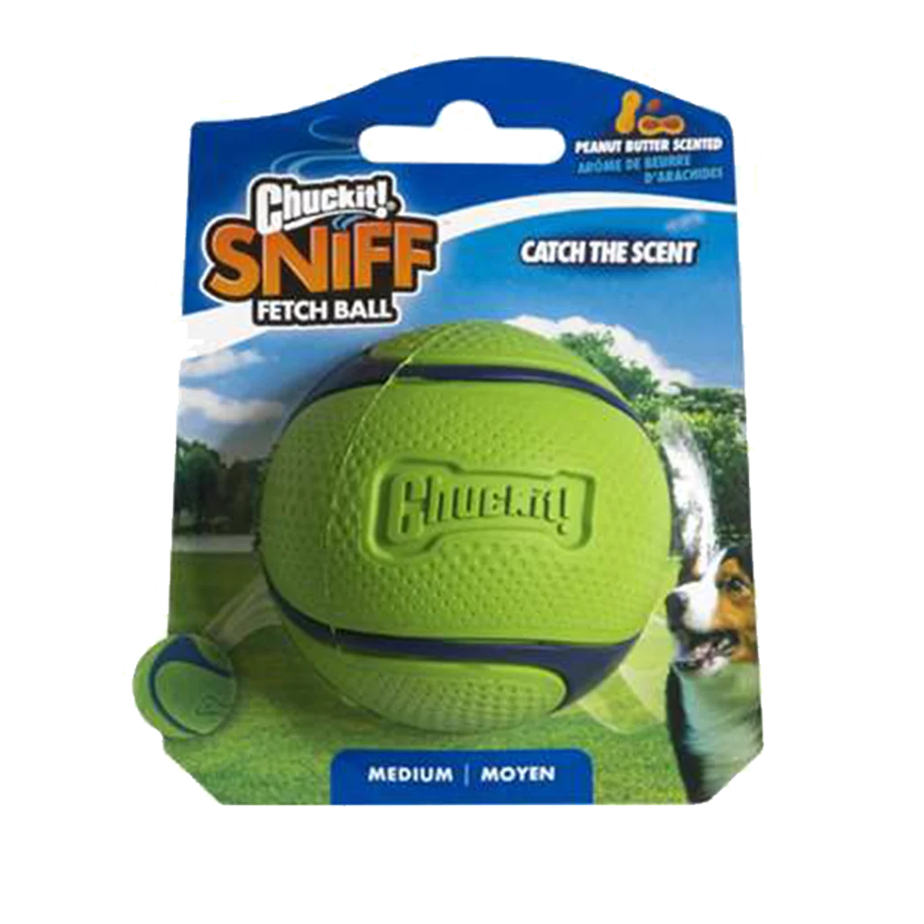 Piłka dla psa o zapachu masła orzechowego – Chuckit! Sniff Fetch Ball Peanut Butter M - obrazek 1