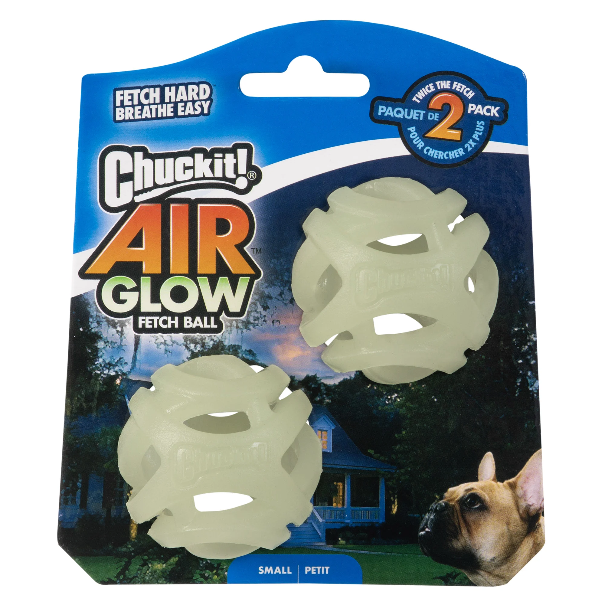 Świecąca piłka dla psa S, pływająca, 4,5 cm, 2 sztuki – Chuckit! Air Glow Fetch Ball - obrazek 1