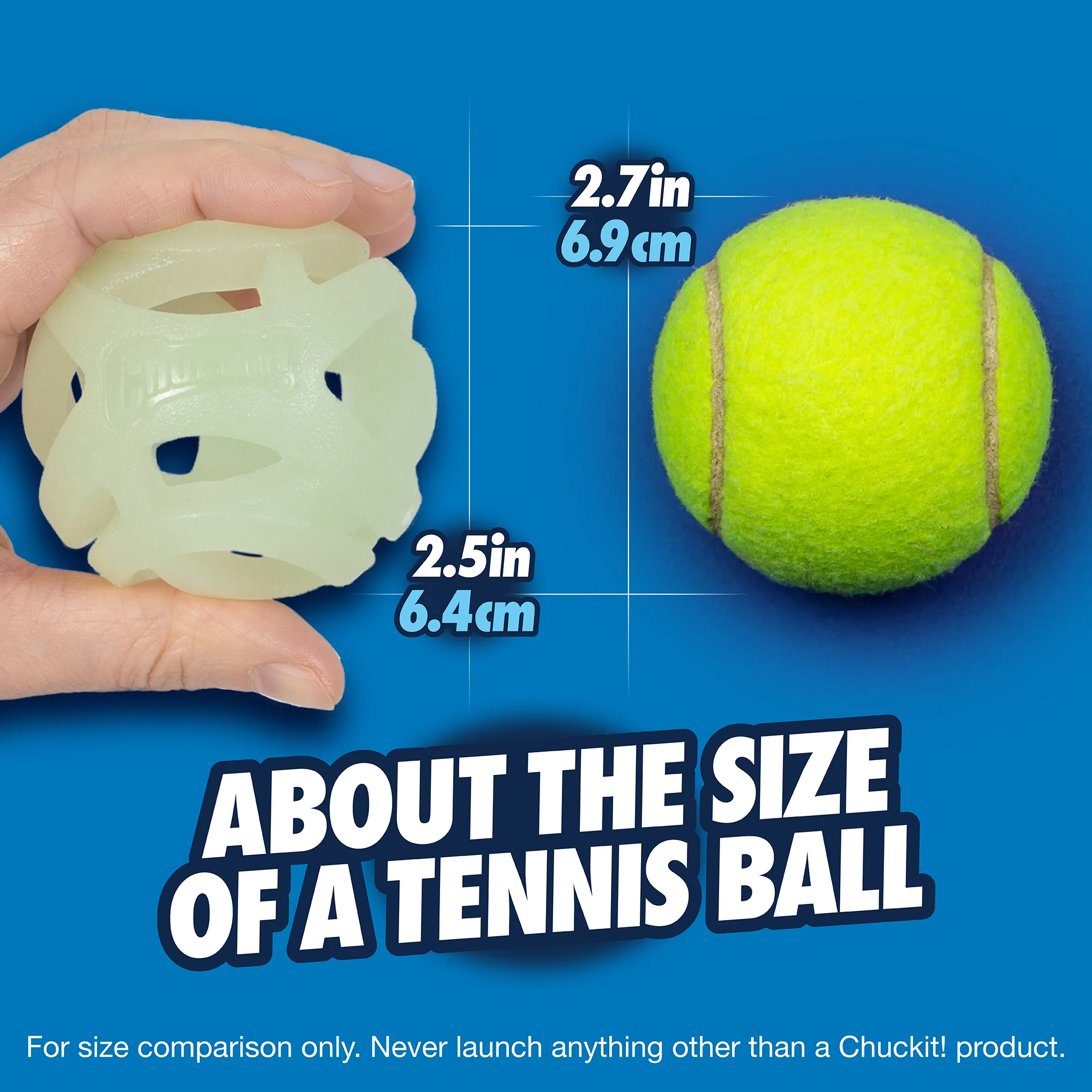Świecąca piłka dla psa M, unosząca się na wodzie, 6 cm – Chuckit! Air Glow Fetch Ball - obrazek 6