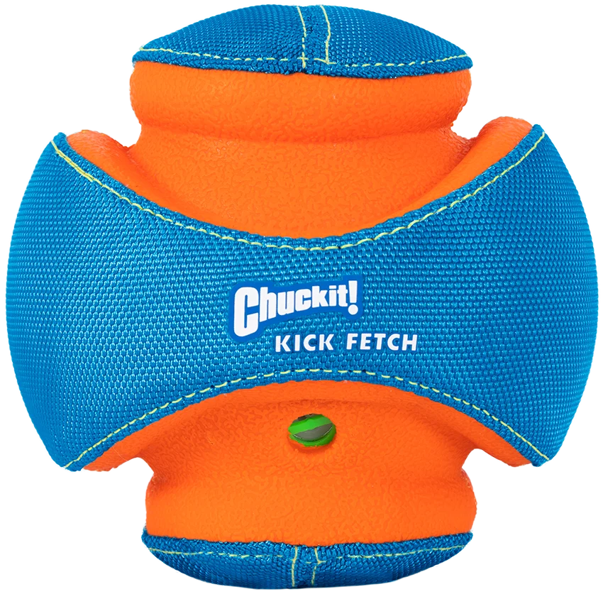 Piłka dla psa z dźwiękiem i gumowymi strefami do gryzienia, Ø 14 cm – Chuckit! Giggle Kick Fetch - obrazek 2