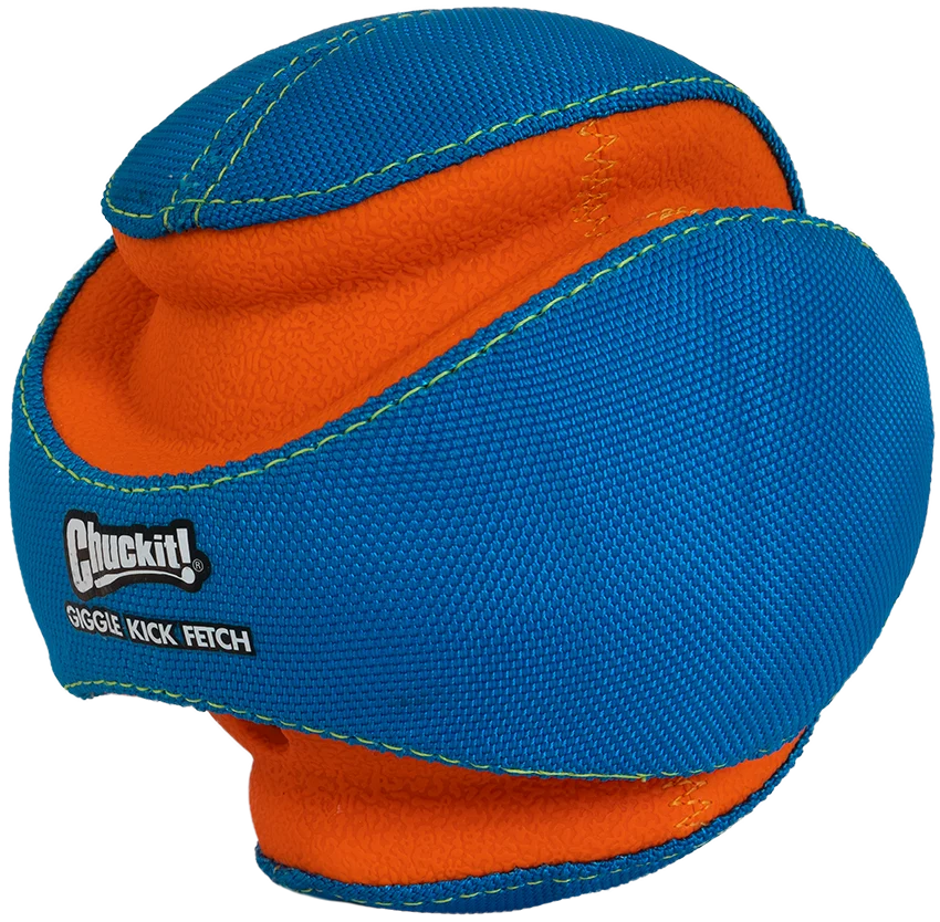 Piłka dla psa z dźwiękiem i gumowymi strefami do gryzienia, Ø 14 cm – Chuckit! Giggle Kick Fetch - obrazek 3
