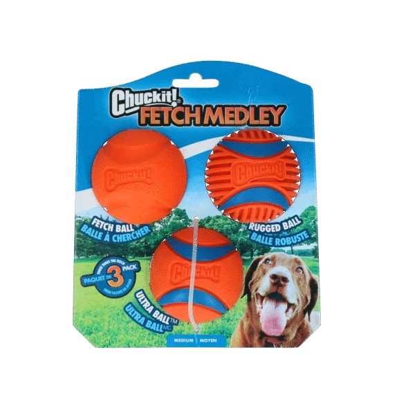 Piłki dla psa do aportowania, 3 sztuki, Ø 6 cm – Chuckit! Fetch Medley Gen 3