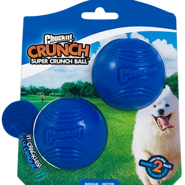 Piłka dla psa z szeleszczącym dźwiękiem M, ø 6 cm, 2 sztuki – Chuckit! Super Crunch Ball