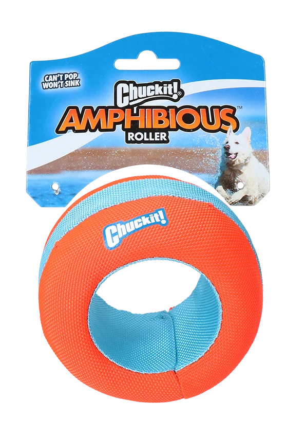 Pływająca rolka do aportowania, pomarańczowa, 11 cm – Chuckit! Amphibious Roller - obrazek 1