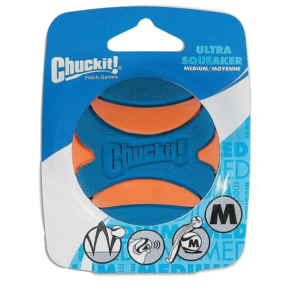 Gumowa piłka dla psa z piszczałką M, ø 6 cm, 1 sztuka – Chuckit! Ultra Squeaker Ball - obrazek 1