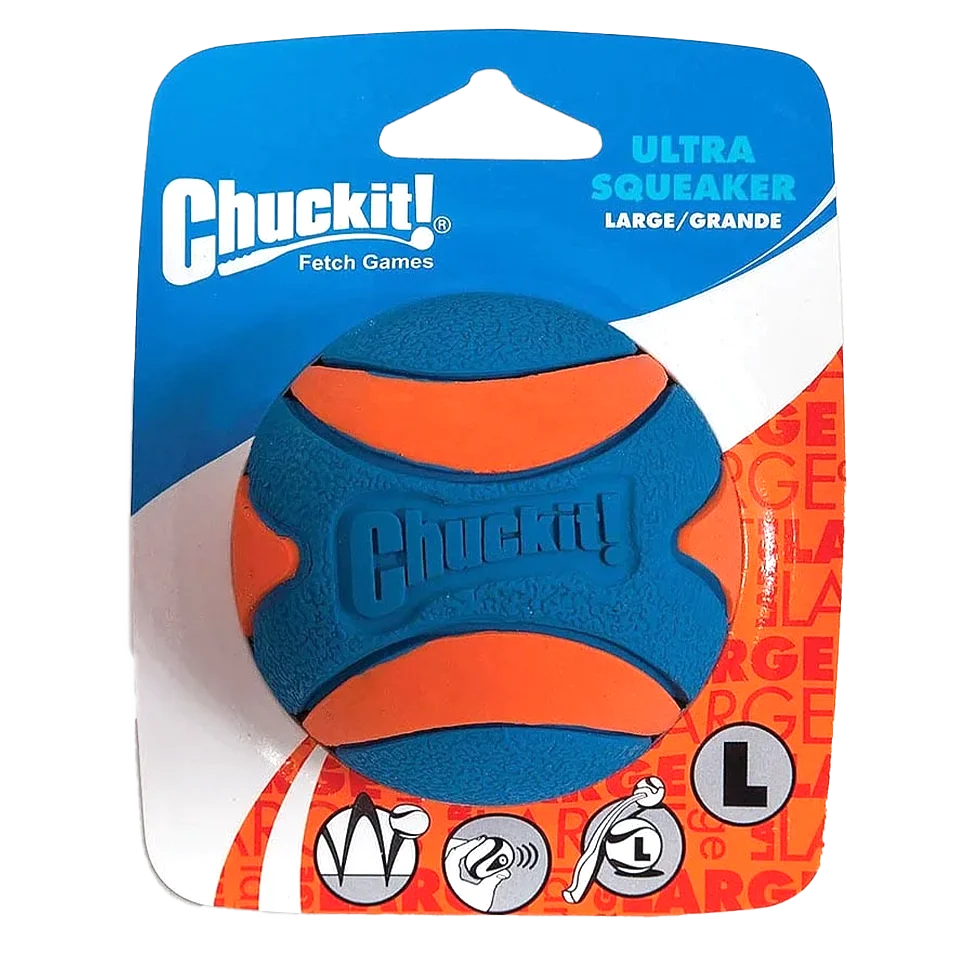Gumowa piłka dla psa z piszczałką L, ø 7 cm, 1 sztuka – Chuckit! Ultra Squeaker Ball - obrazek 1