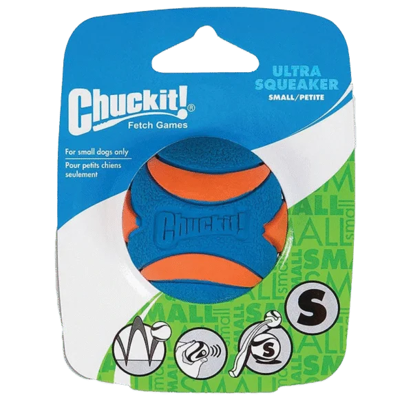 Piłka dla psa z piszczałką, gumowa, S, ø 5 cm, 1 sztuka – Chuckit! Ultra Squeaker Ball