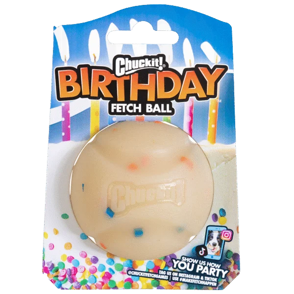 Piłka dla psa o zapachu wanilii, M 6 cm – Chuckit! Birthday Fetch Ball