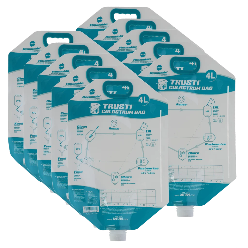 Wielorazowy worek na siarę dla cieląt, 4 l, 10 sztuk – Antahi Trusti Colostrum Bag - obrazek 1