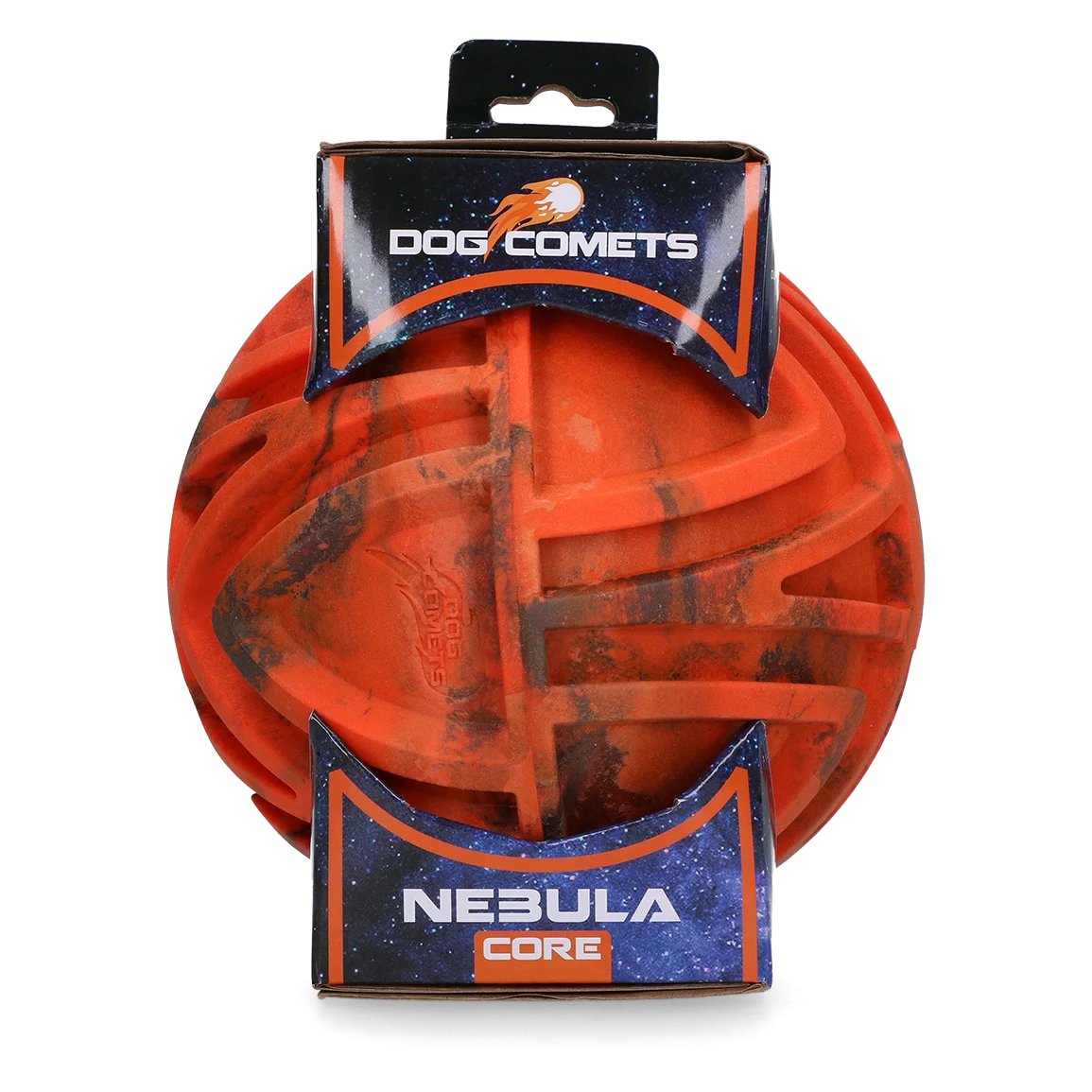 Piłka do aportowania z wypukłą fakturą i nieprzewidywalnym odbiciem, pomarańczowa, Ø 18 cm – Dog Comets Nebula Core - obrazek 1