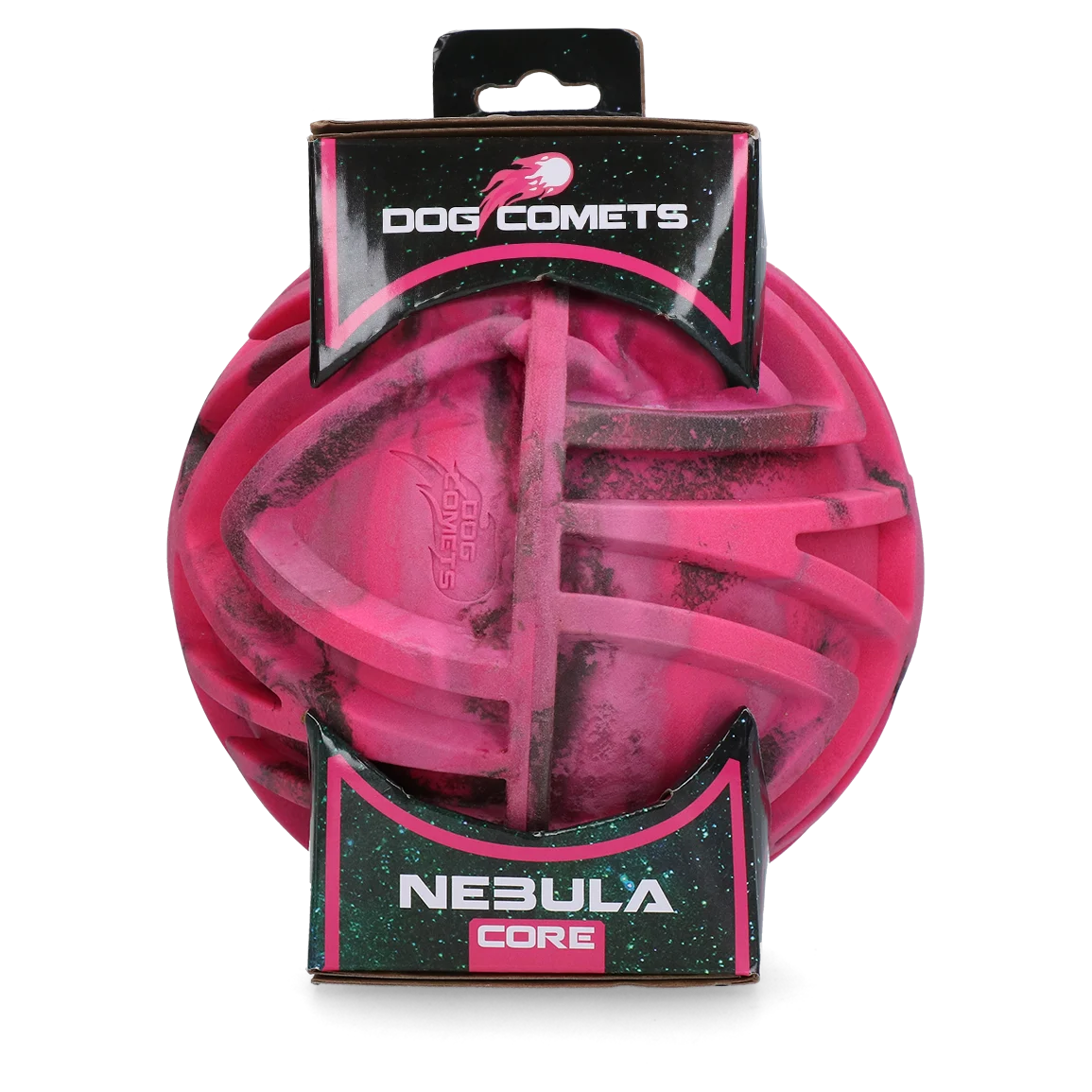 Piłka do aportowania z wypukłą fakturą i nieprzewidywalnym odbiciem, różowa, Ø 18 cm – Dog Comets Nebula Core - obrazek 1