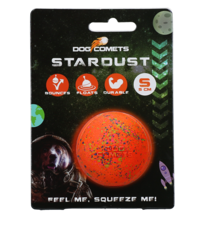 Gumowa piłka dla psa, pomarańczowa, S, 5 cm – Dog Comets Stardust