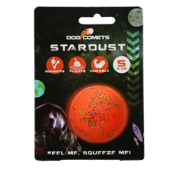 Gumowa piłka dla psa, pomarańczowa, S, 5 cm – Dog Comets Stardust