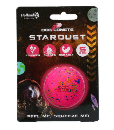 Gumowa piłka dla psa, różowa, S, 5 cm – Dog Comets Stardust