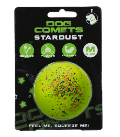 Gumowa piłka dla psa M, 6 cm, zielona – Dog Comets Stardust