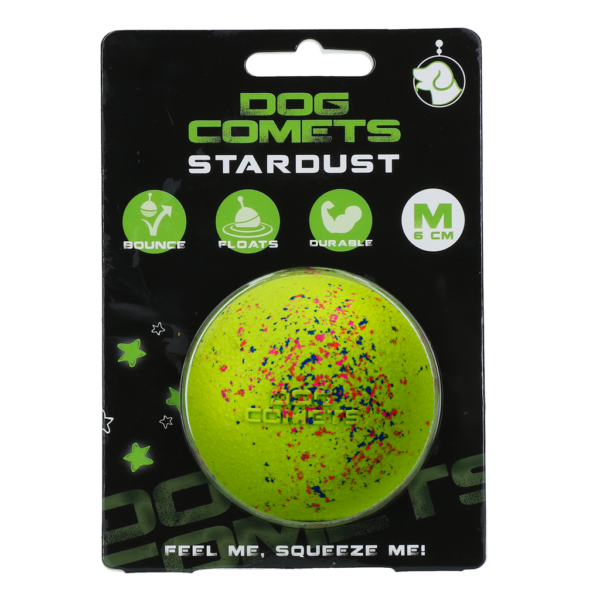 Gumowa piłka dla psa M, 6 cm, zielona – Dog Comets Stardust