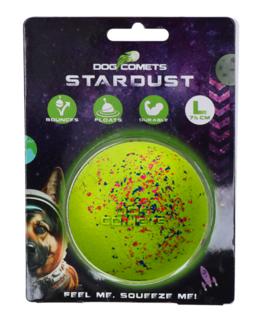 Gumowa piłka dla psa L, 7,5 cm, zielona – Dog Comets Stardust