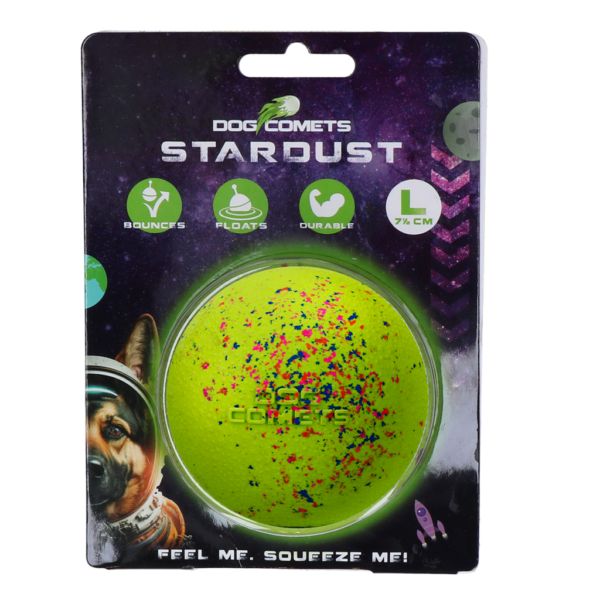 Gumowa piłka dla psa L, 7,5 cm, zielona – Dog Comets Stardust