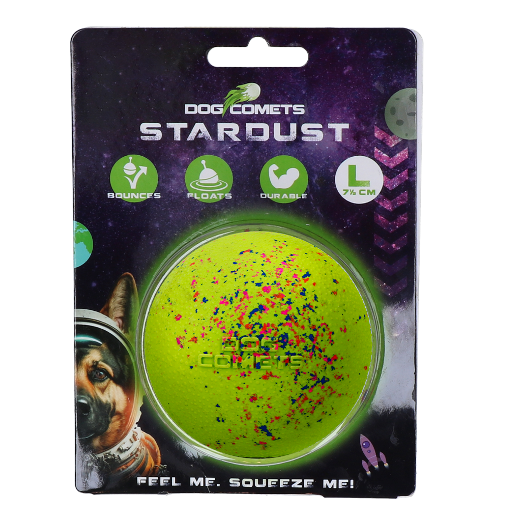 Hondenbal van Rubber L, 7,5 cm, Groen – Dog Comets Stardust Gumowa piłka dla psa L, 7,5 cm, zielona – Dog Comets Stardust