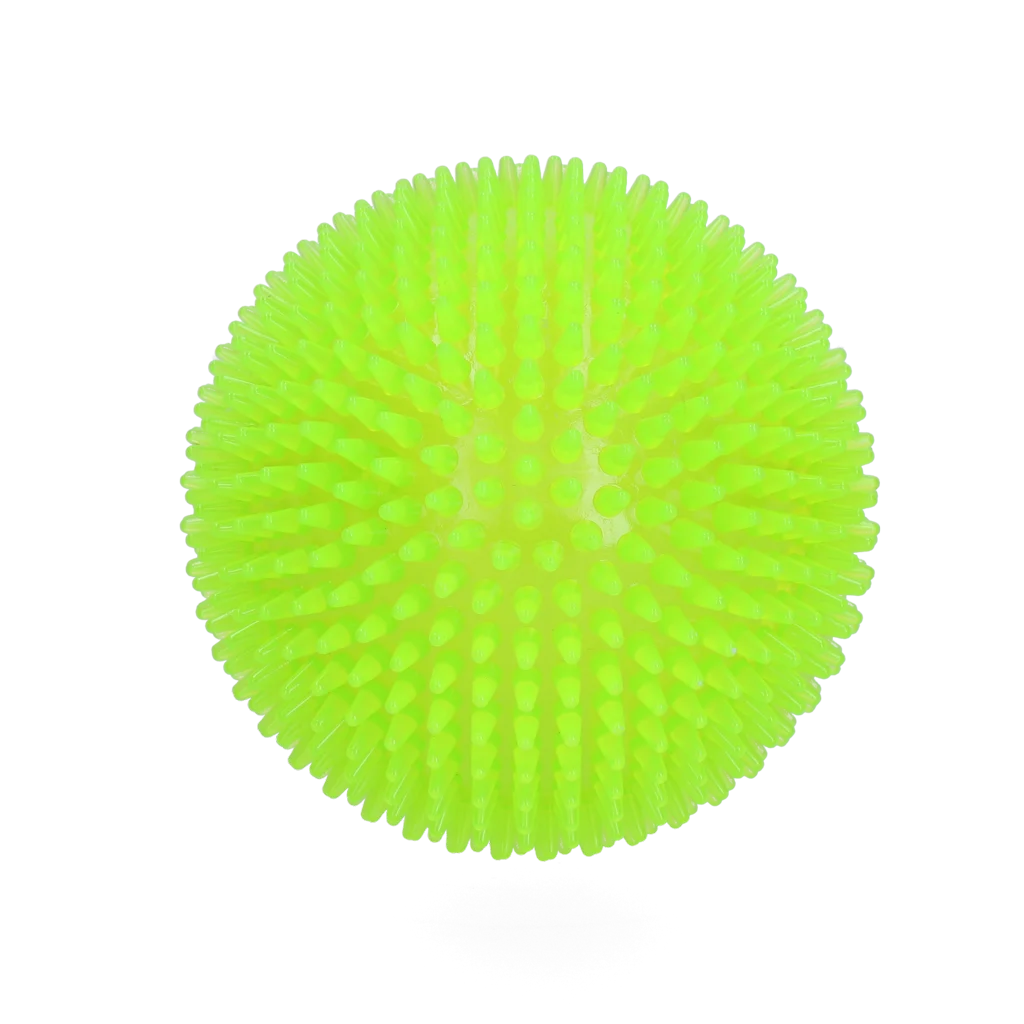 Piłka jeż dla psa z piszczałką, zielona, L, 10,5 cm – Dog Comets Exoplanet - obrazek 2
