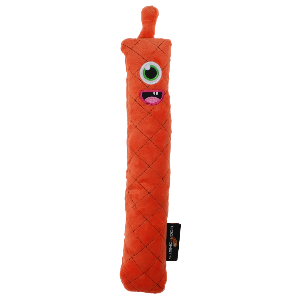 Pluszowa zabawka dla psa do aportowania z piszczałką, pomarańczowa L, 32 cm – Dog Comets Invaders - obrazek 2
