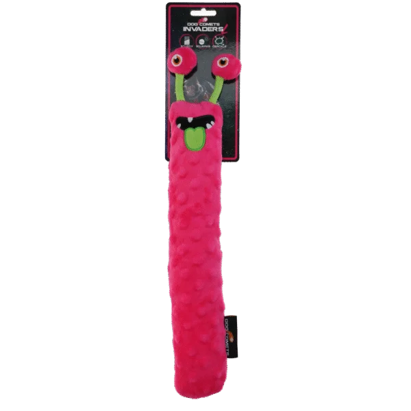 Pluszowy aport dla psa z piszczałką, różowy L, 32 cm – Dog Comets Invaders