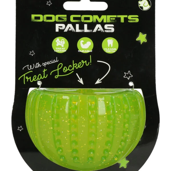 Zabawka nagrodowa z gumy TPR, zielona, ø 7 cm – Dog Comets Ceres - Treat Locker