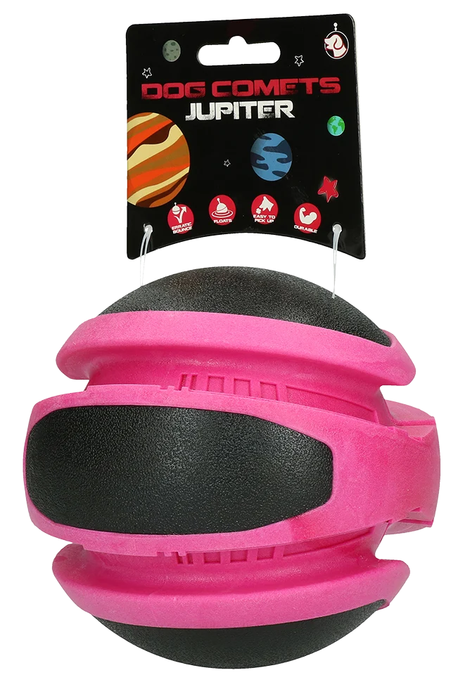 Odbijająca się piłka dla psa różowa, 14 cm – Dog Comets Planets - obrazek 1