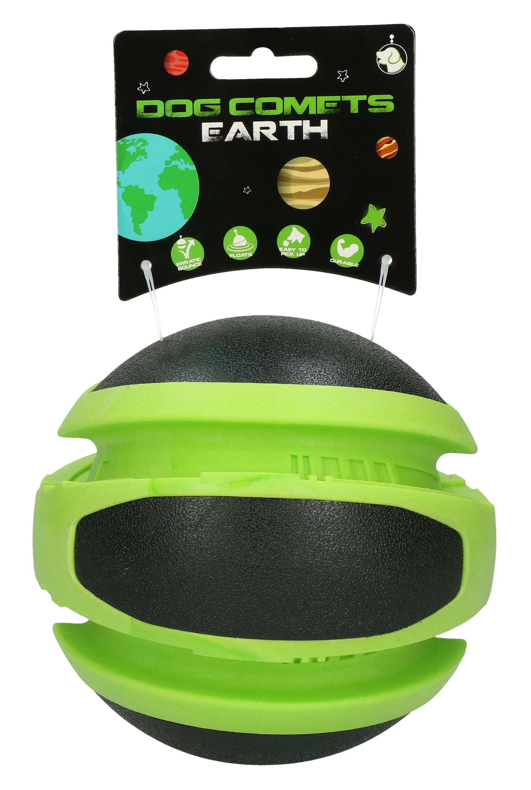 Odbijająca się piłka dla psa, zielona, Ø 14 cm – Dog Comets Planets - obrazek 2