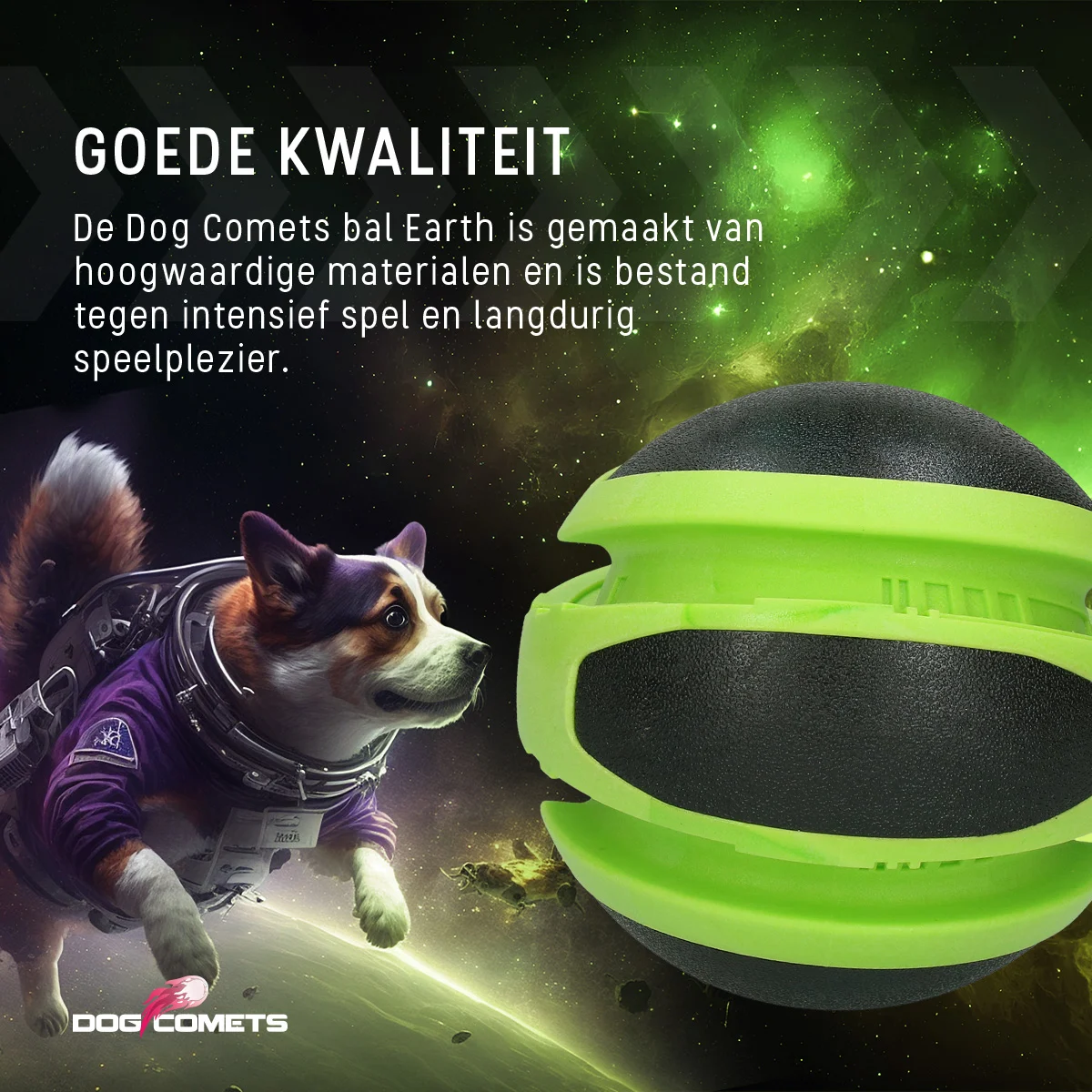 Odbijająca się piłka dla psa, zielona, Ø 14 cm – Dog Comets Planets - obrazek 6