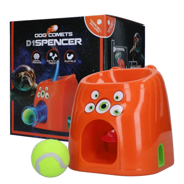 Zabawka do aportowania z nagrodą w postaci przysmaku, w zestawie 1 piłka tenisowa – Dog Comets D1spencer Fetch and Treat