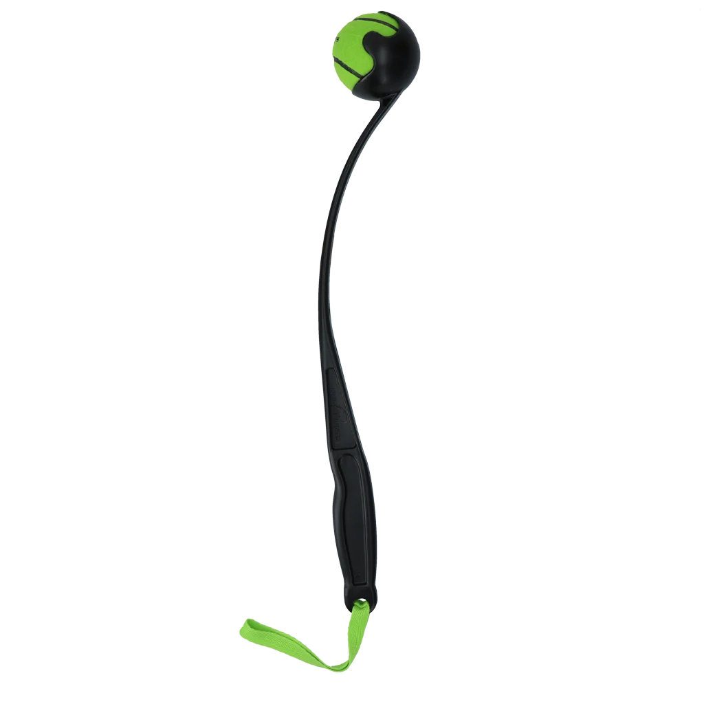 Wyrzutnia piłek dla psa z piłką tenisową M, 48 cm, zielona – Dog Comets Launcher - obrazek 2