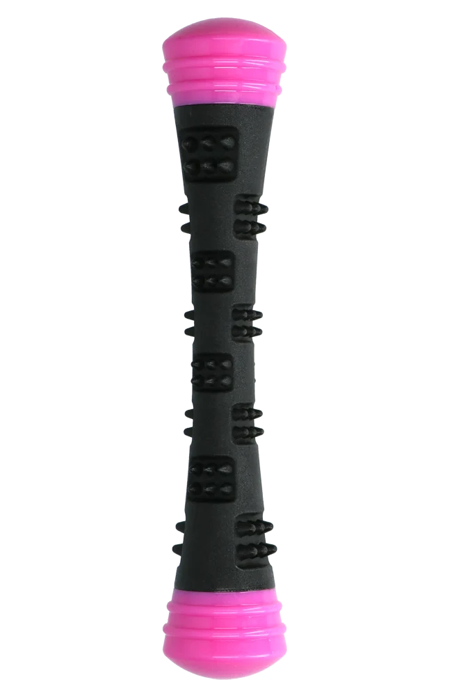 Gryzak do aportowania z gumy z piszczałką, L 32 cm, różowy – Dog Comets Meteor - obrazek 3