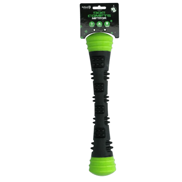 Gryzak do aportowania z gumy z piszczałką L, 32 cm, zielony – Dog Comets Meteor
