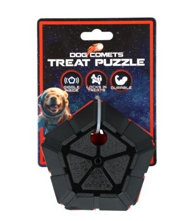 Piłka logiczna dla psa z obrotowymi częściami i chichoczącym dźwiękiem – Dog Comets Treat Puzzle