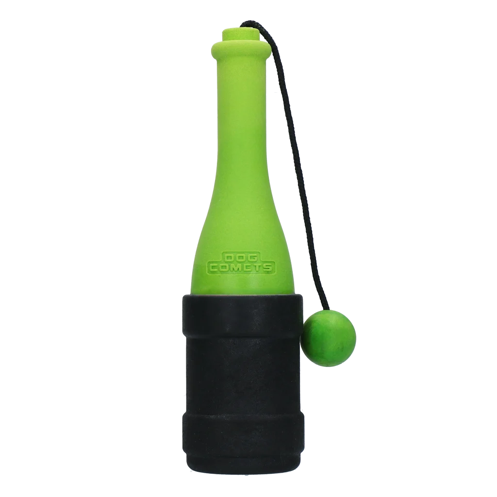 Zabawka do aportowania ze sznurkiem do wody, 23 cm, zielona – Dog Comets Bobber - obrazek 3