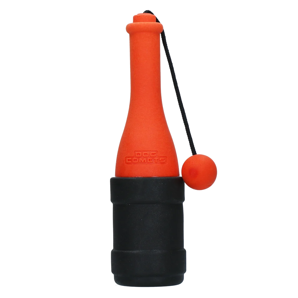 Zabawka do aportowania ze sznurem, do wody, 23 cm, pomarańczowa – Dog Comets Bobber - obrazek 3